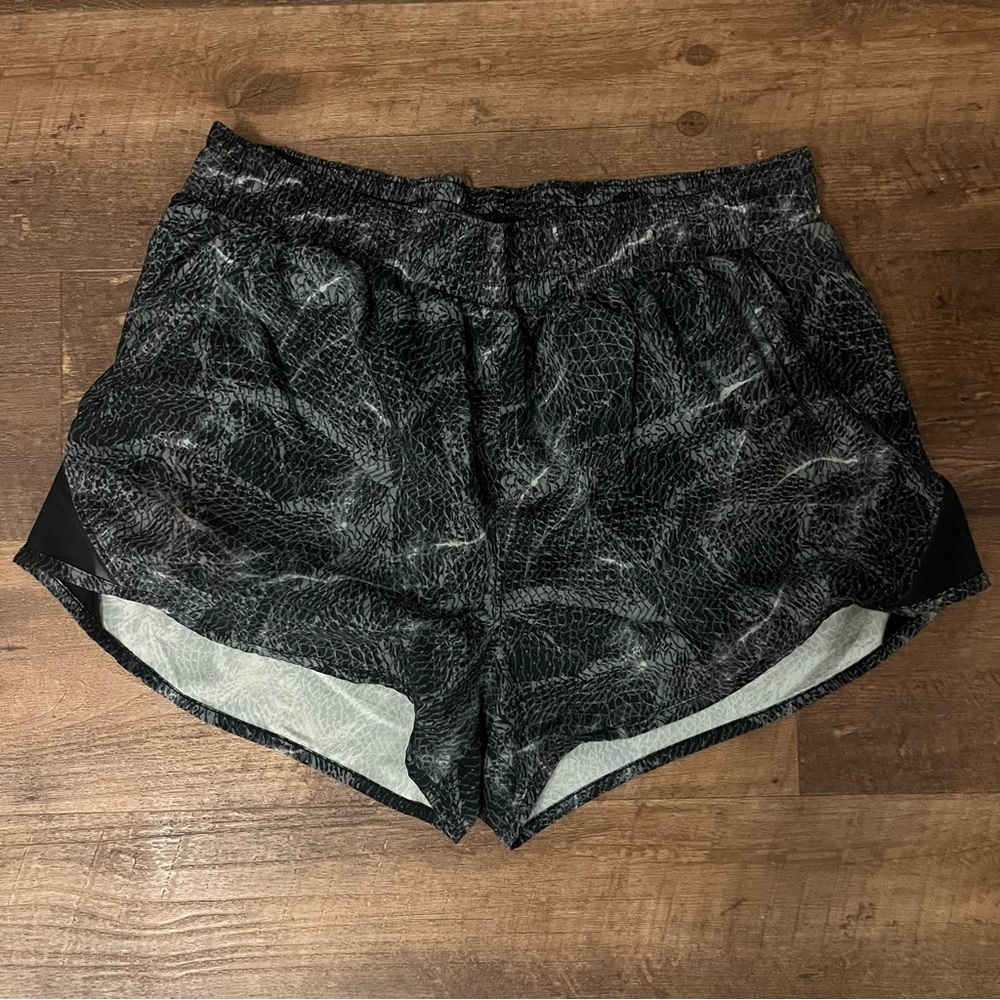 Women's Black Patterned Running Shorts